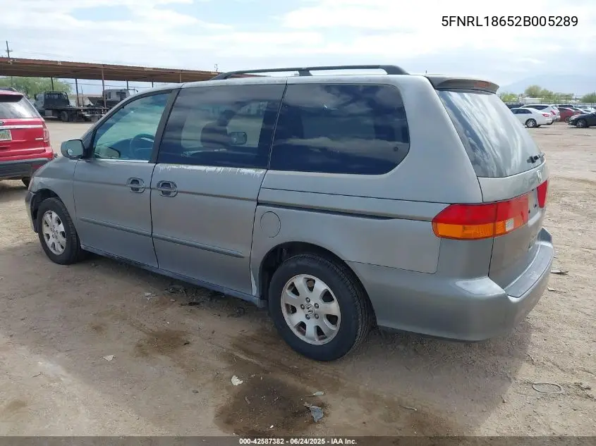 2002 Honda Odyssey Ex VIN: 5FNRL18652B005289 Lot: 42587382