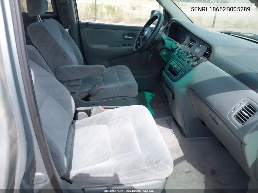 2002 Honda Odyssey Ex VIN: 5FNRL18652B005289 Lot: 42587382