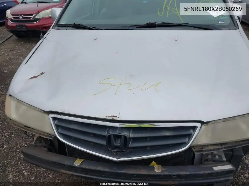 2002 Honda Odyssey Ex-L VIN: 5FNRL180X2B050269 Lot: 42608163