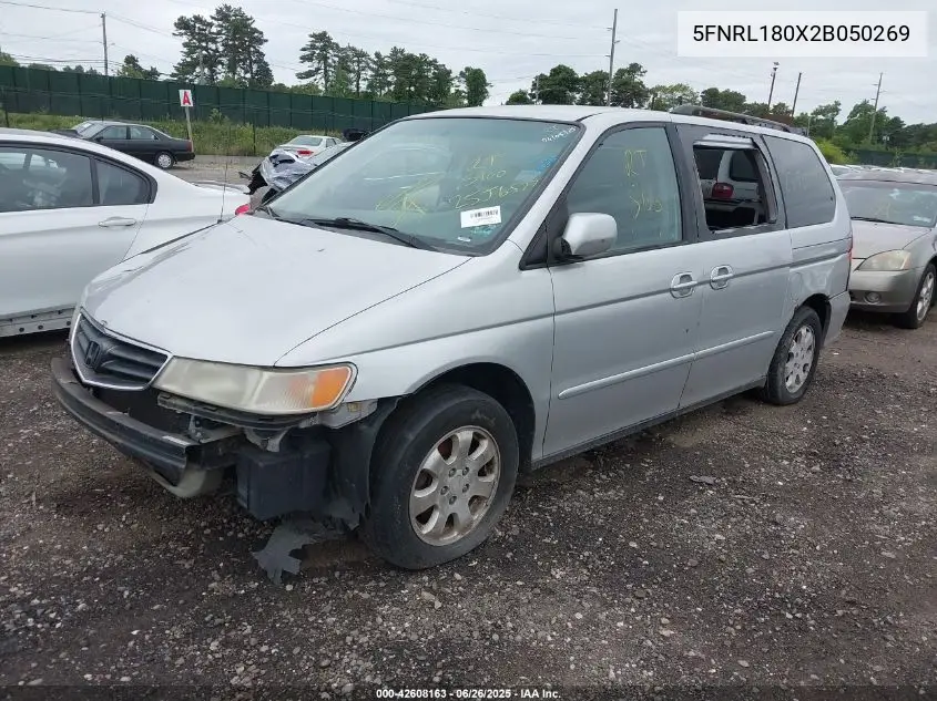 2002 Honda Odyssey Ex-L VIN: 5FNRL180X2B050269 Lot: 42608163