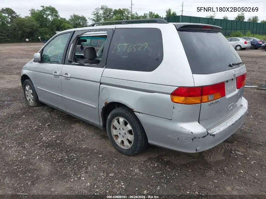 2002 Honda Odyssey Ex-L VIN: 5FNRL180X2B050269 Lot: 42608163