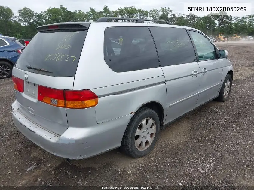 2002 Honda Odyssey Ex-L VIN: 5FNRL180X2B050269 Lot: 42608163