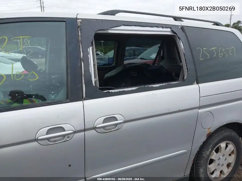 2002 Honda Odyssey Ex-L VIN: 5FNRL180X2B050269 Lot: 42608163