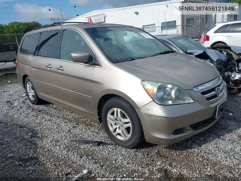 2005 Honda Odyssey Ex-L VIN: 5FNRL38745B121849 Lot: 42147231