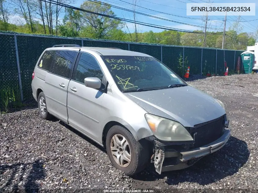 2005 Honda Odyssey Ex VIN: 5FNRL38425B423534 Lot: 42235212