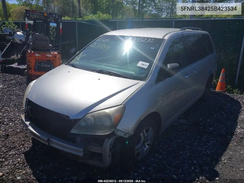 2005 Honda Odyssey Ex VIN: 5FNRL38425B423534 Lot: 42235212