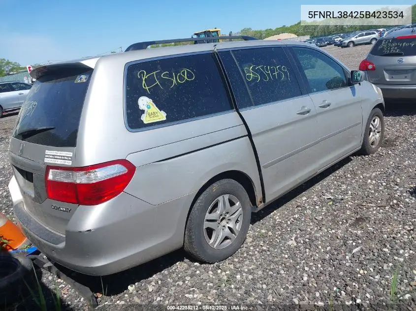 2005 Honda Odyssey Ex VIN: 5FNRL38425B423534 Lot: 42235212