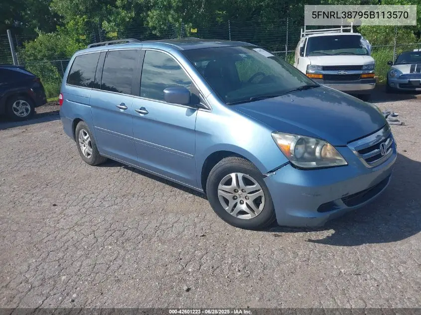 2005 Honda Odyssey Ex-L VIN: 5FNRL38795B113570 Lot: 42601223