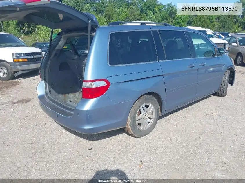 2005 Honda Odyssey Ex-L VIN: 5FNRL38795B113570 Lot: 42601223