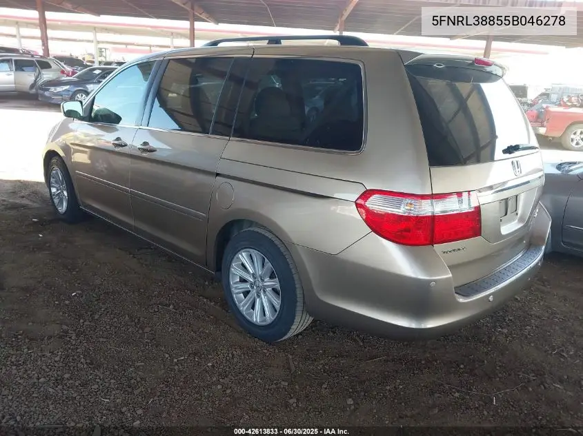 2005 Honda Odyssey Touring VIN: 5FNRL38855B046278 Lot: 42613833