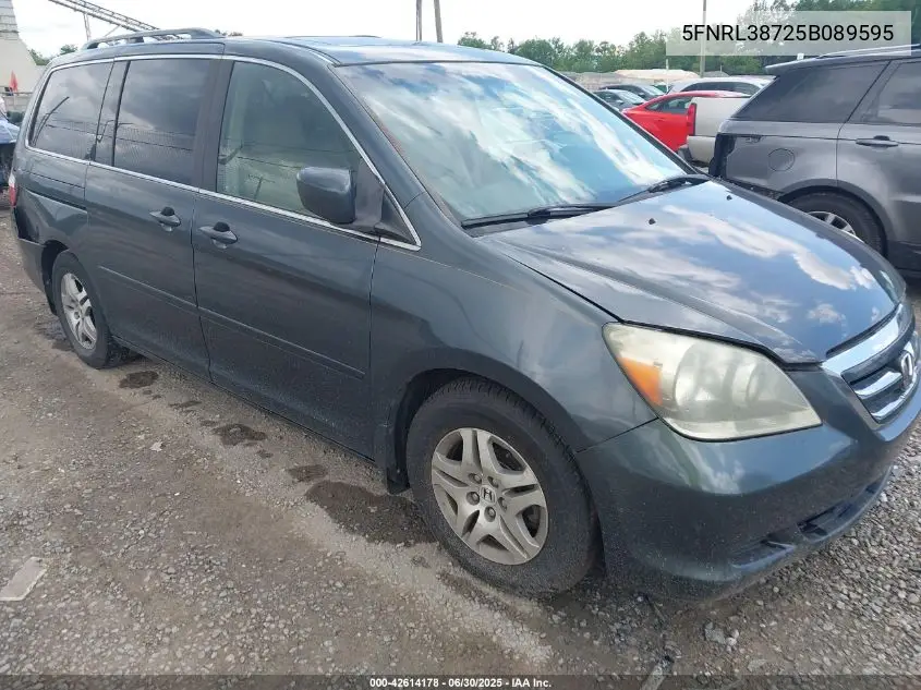 2005 Honda Odyssey Ex-L VIN: 5FNRL38725B089595 Lot: 42614178