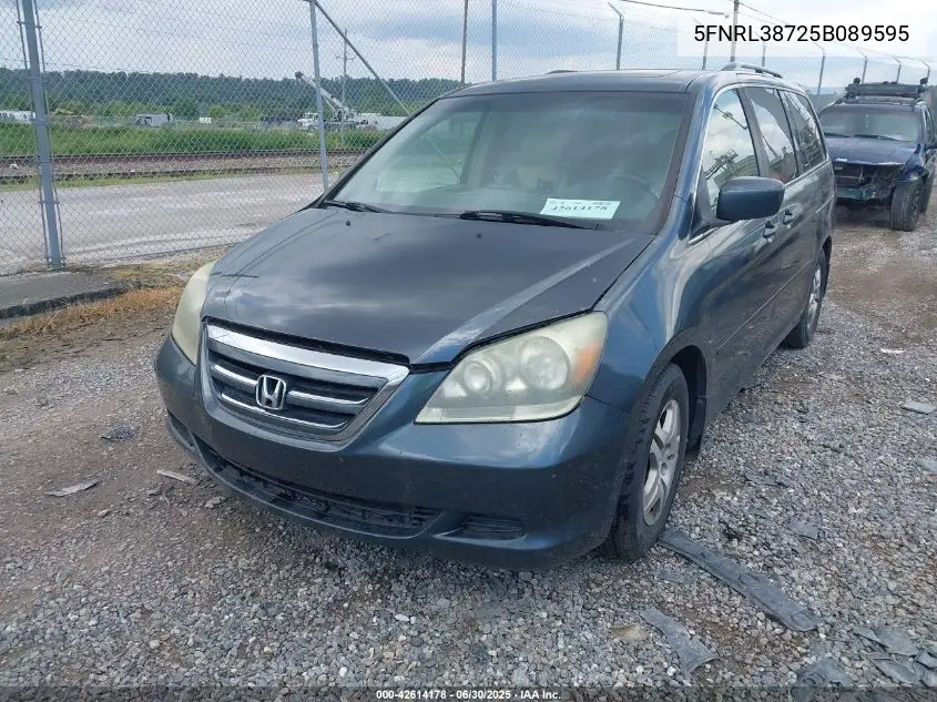 2005 Honda Odyssey Ex-L VIN: 5FNRL38725B089595 Lot: 42614178