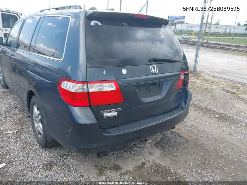 2005 Honda Odyssey Ex-L VIN: 5FNRL38725B089595 Lot: 42614178