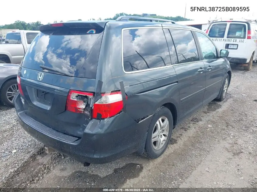 2005 Honda Odyssey Ex-L VIN: 5FNRL38725B089595 Lot: 42614178