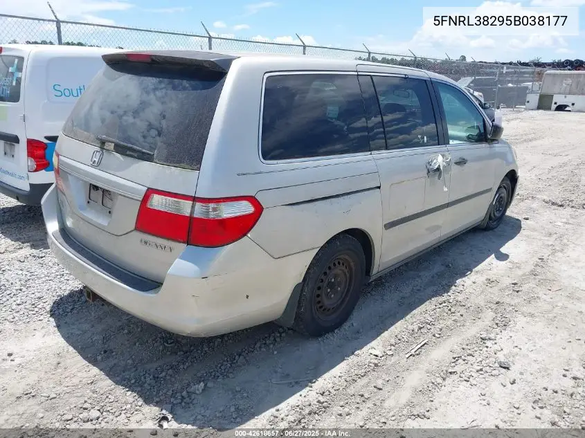 2005 Honda Odyssey Lx VIN: 5FNRL38295B038177 Lot: 42618657