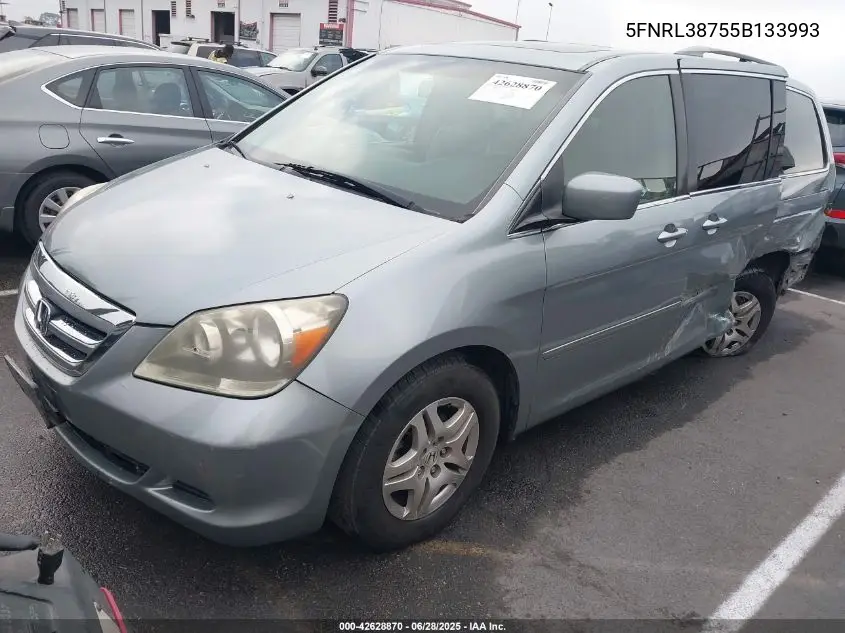 2005 Honda Odyssey Ex-L VIN: 5FNRL38755B133993 Lot: 42628870