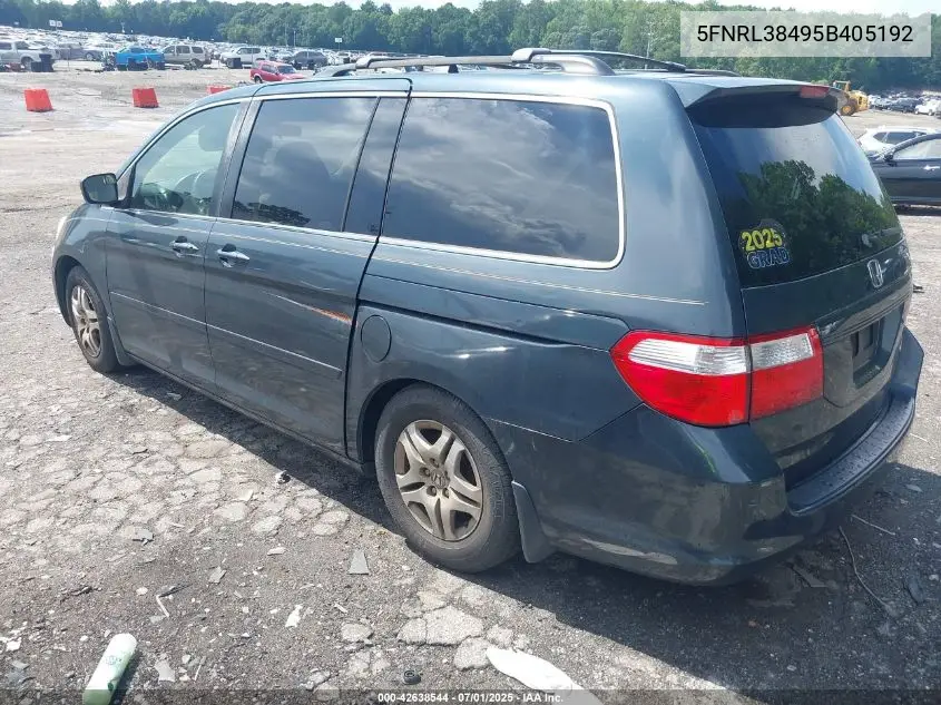 2005 Honda Odyssey Ex VIN: 5FNRL38495B405192 Lot: 42638544