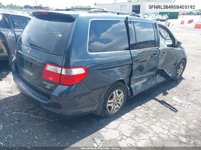 2005 Honda Odyssey Ex VIN: 5FNRL38495B405192 Lot: 42638544