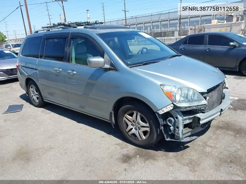 2005 Honda Odyssey Ex-L VIN: 5FNRL38775B112658 Lot: 42640250
