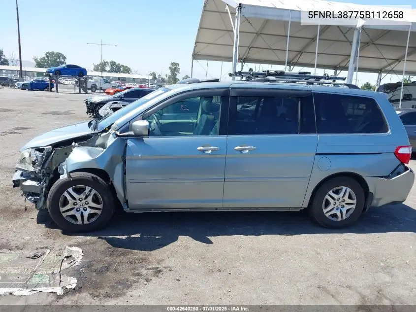2005 Honda Odyssey Ex-L VIN: 5FNRL38775B112658 Lot: 42640250