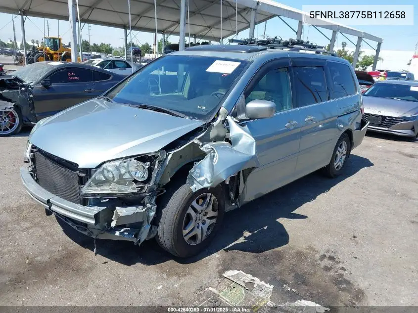 2005 Honda Odyssey Ex-L VIN: 5FNRL38775B112658 Lot: 42640250