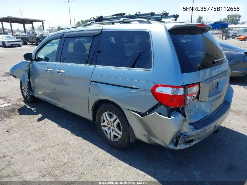 2005 Honda Odyssey Ex-L VIN: 5FNRL38775B112658 Lot: 42640250