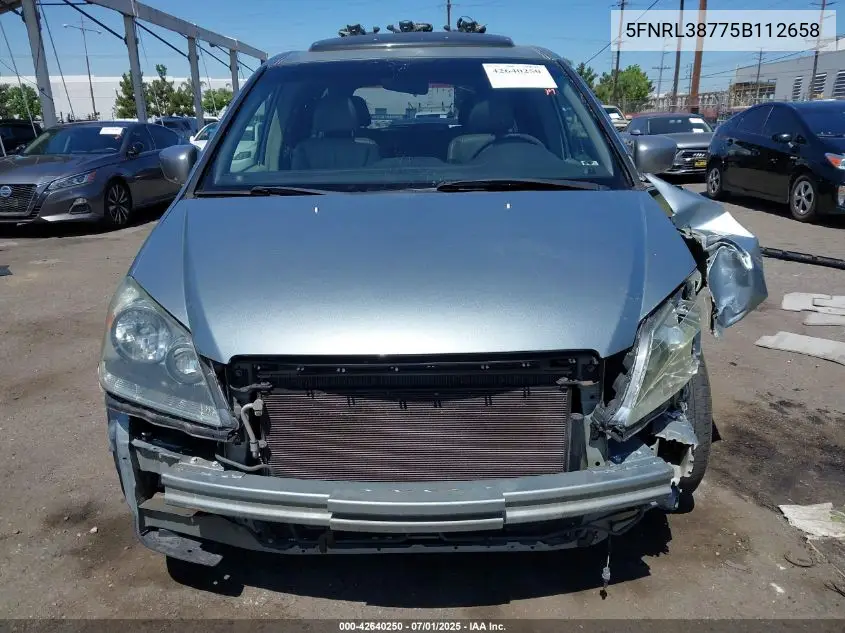 2005 Honda Odyssey Ex-L VIN: 5FNRL38775B112658 Lot: 42640250