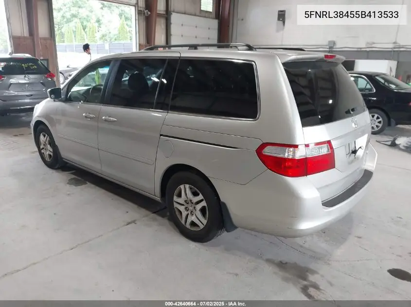 2005 Honda Odyssey Ex VIN: 5FNRL38455B413533 Lot: 42640664