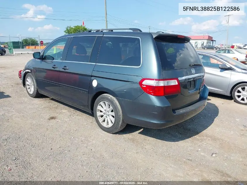 2005 Honda Odyssey Touring VIN: 5FNRL38825B122586 Lot: 42649773