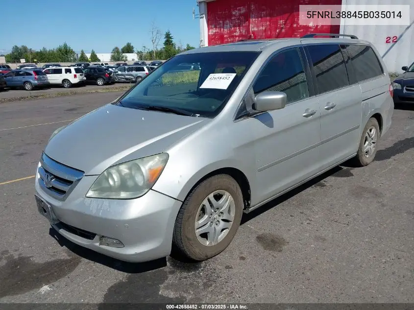 2005 Honda Odyssey Touring VIN: 5FNRL38845B035014 Lot: 42658452