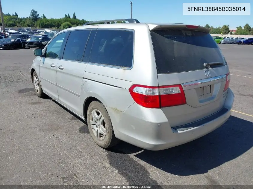 2005 Honda Odyssey Touring VIN: 5FNRL38845B035014 Lot: 42658452