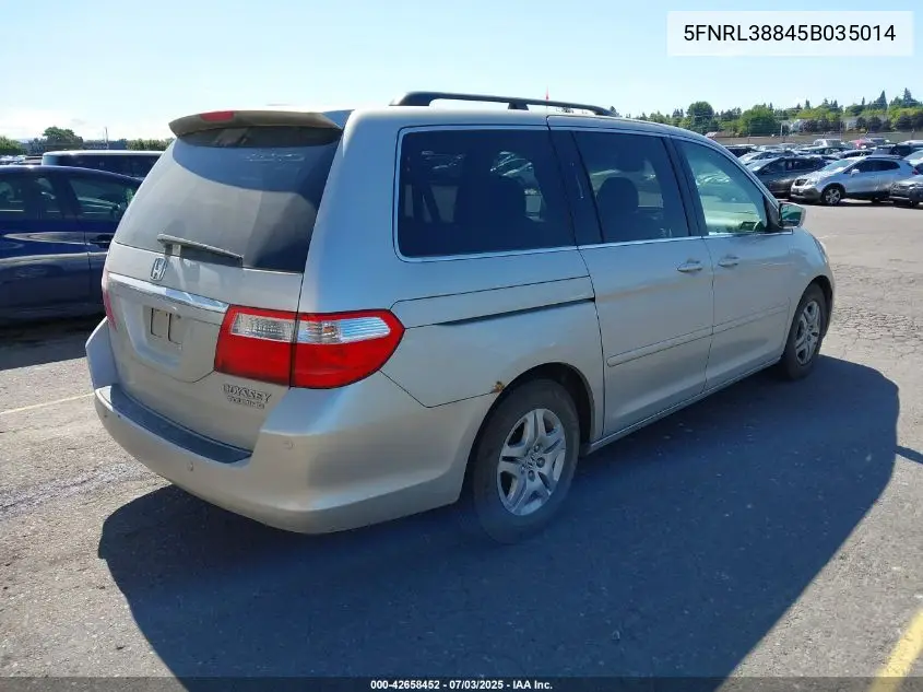 2005 Honda Odyssey Touring VIN: 5FNRL38845B035014 Lot: 42658452
