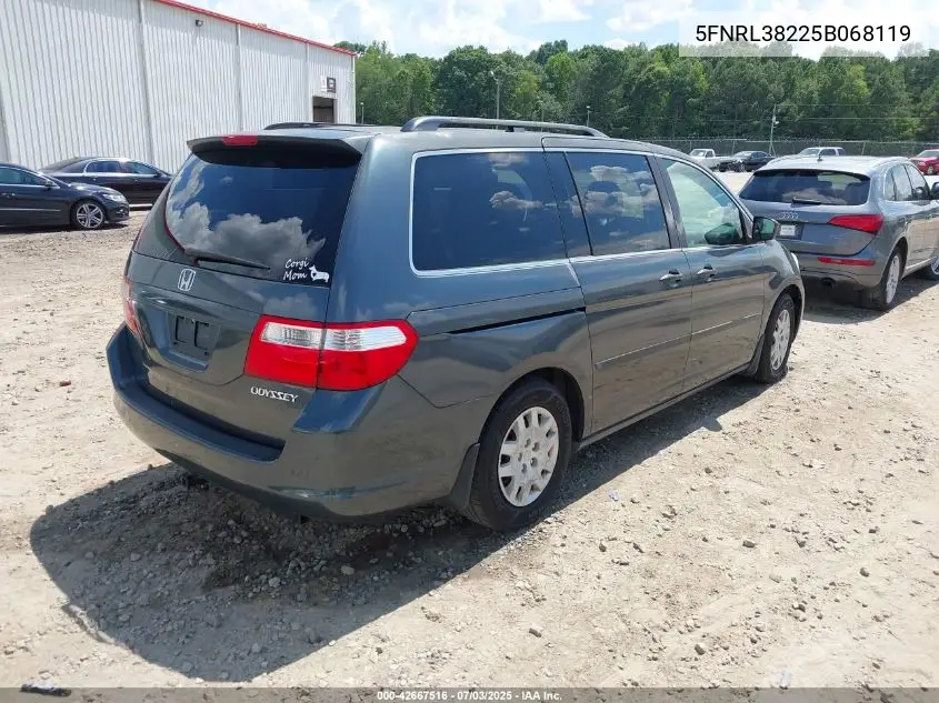 2005 Honda Odyssey Lx VIN: 5FNRL38225B068119 Lot: 42667516