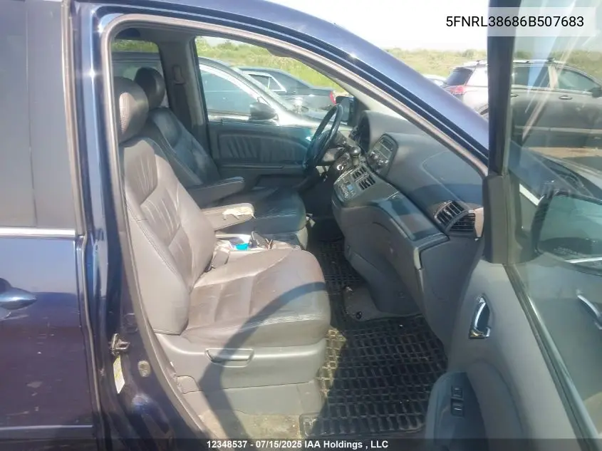 2006 Honda Odyssey Ex-L VIN: 5FNRL38686B507683 Lot: 12348537