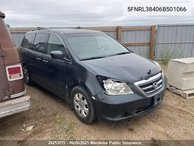 2006 Honda Odyssey Ex VIN: 5FNRL38406B501066 Lot: 20213915