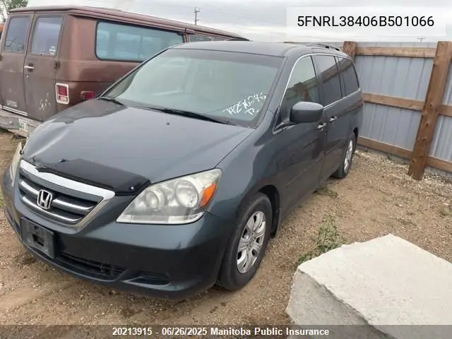2006 Honda Odyssey Ex VIN: 5FNRL38406B501066 Lot: 20213915
