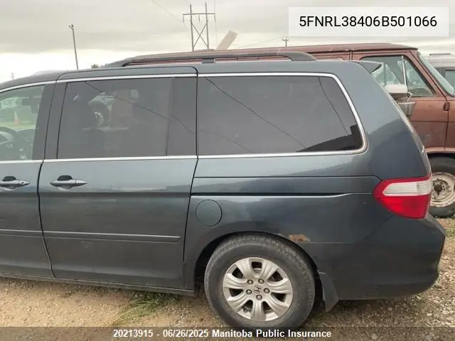 2006 Honda Odyssey Ex VIN: 5FNRL38406B501066 Lot: 20213915
