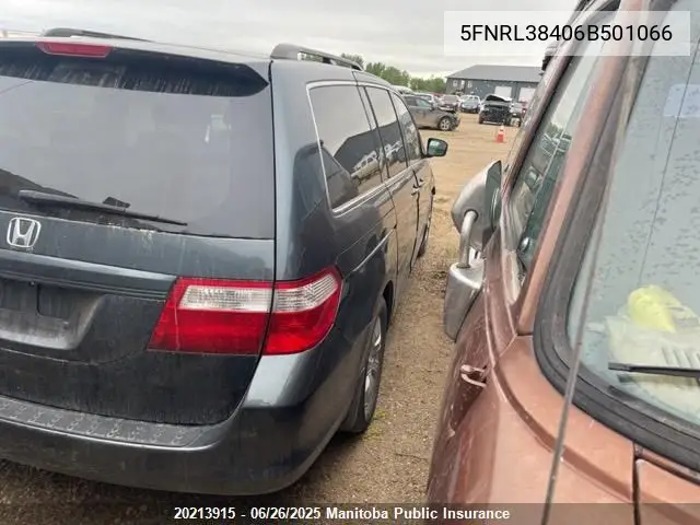 2006 Honda Odyssey Ex VIN: 5FNRL38406B501066 Lot: 20213915