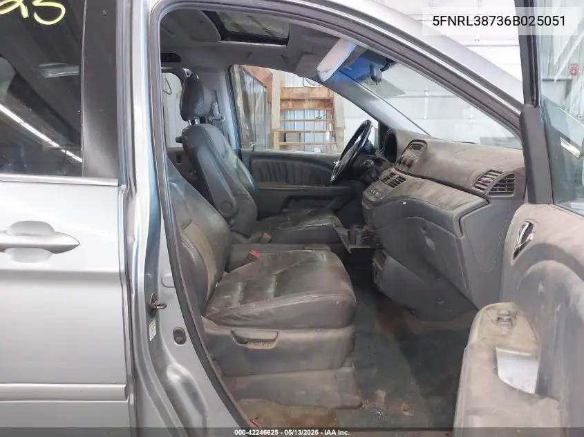 2006 Honda Odyssey Ex-L VIN: 5FNRL38736B025051 Lot: 42246625