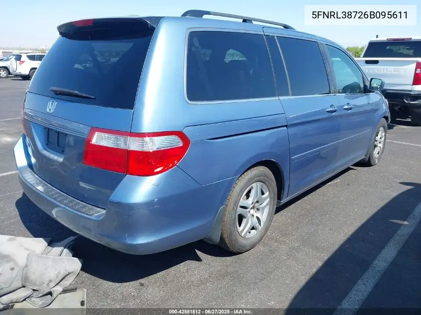 2006 Honda Odyssey Ex-L VIN: 5FNRL38726B095611 Lot: 42581812
