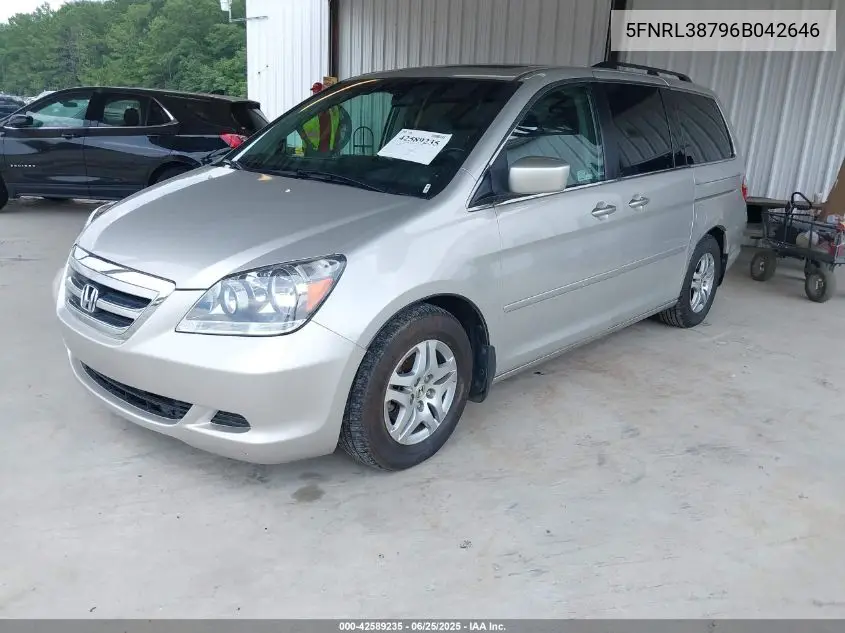 2006 Honda Odyssey Ex-L VIN: 5FNRL38796B042646 Lot: 42589235