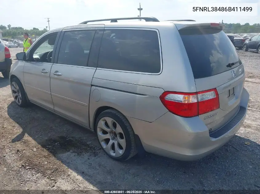 2006 Honda Odyssey Ex VIN: 5FNRL38486B411499 Lot: 42603851