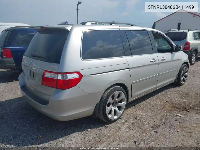 2006 Honda Odyssey Ex VIN: 5FNRL38486B411499 Lot: 42603851