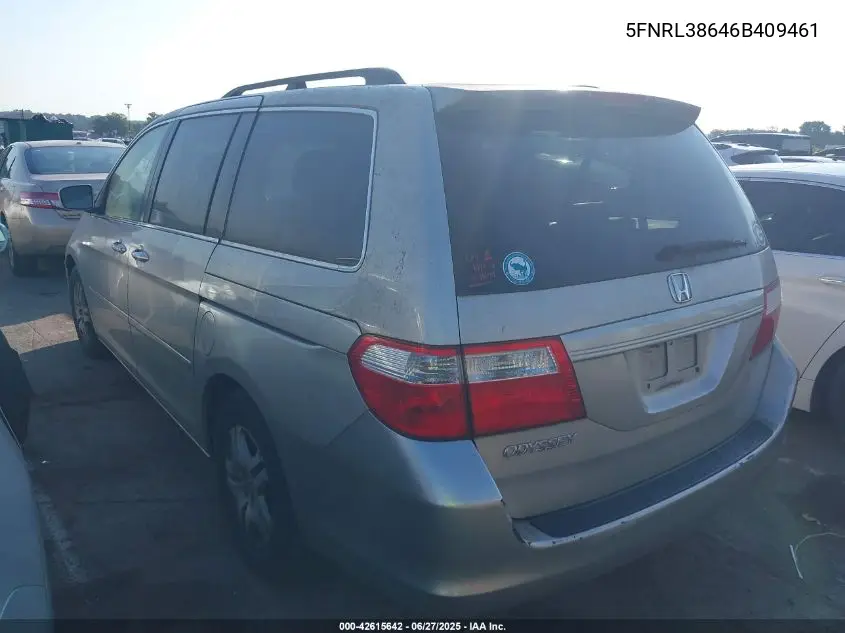 2006 Honda Odyssey Ex-L VIN: 5FNRL38646B409461 Lot: 42615642