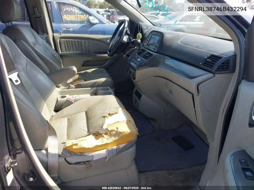 2006 Honda Odyssey Ex-L VIN: 5FNRL38746B432294 Lot: 42620842