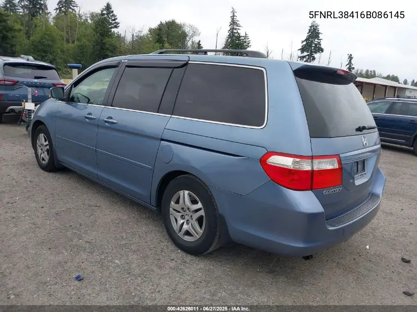 2006 Honda Odyssey Ex VIN: 5FNRL38416B086145 Lot: 42626011