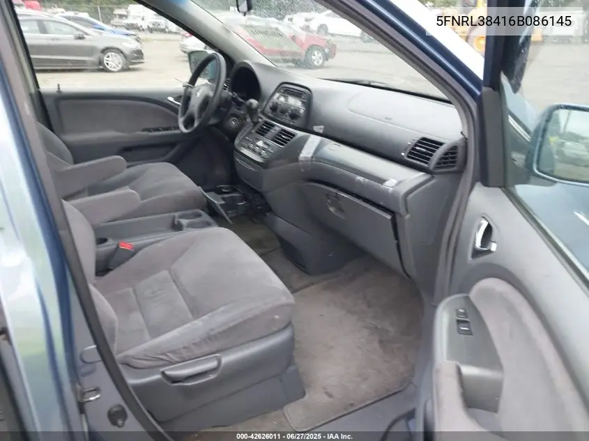 2006 Honda Odyssey Ex VIN: 5FNRL38416B086145 Lot: 42626011