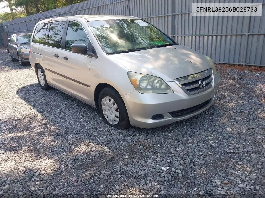 2006 Honda Odyssey Lx VIN: 5FNRL38256B028733 Lot: 42631951