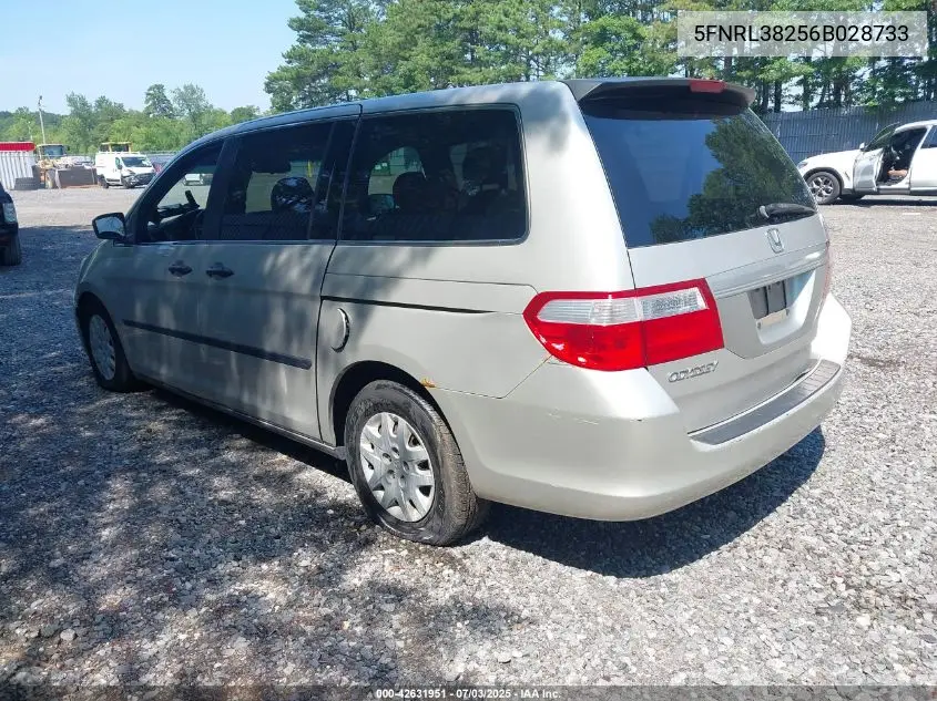 2006 Honda Odyssey Lx VIN: 5FNRL38256B028733 Lot: 42631951