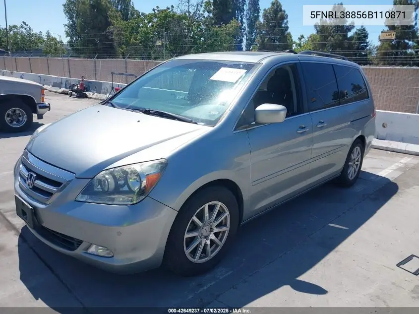 2006 Honda Odyssey Touring VIN: 5FNRL38856B110871 Lot: 42649237